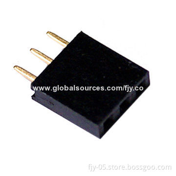 PH2.54 1*3 Straight Female Header, H8.5, PBT Black Environmental Protection Material